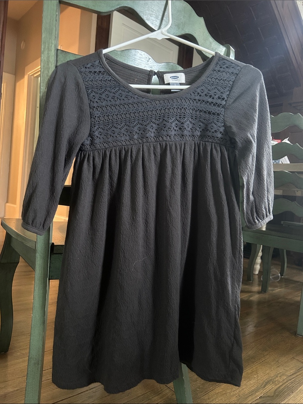 Old Navy gray Crochet-Yoke Midi Dress